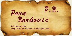 Pava Marković vizit kartica